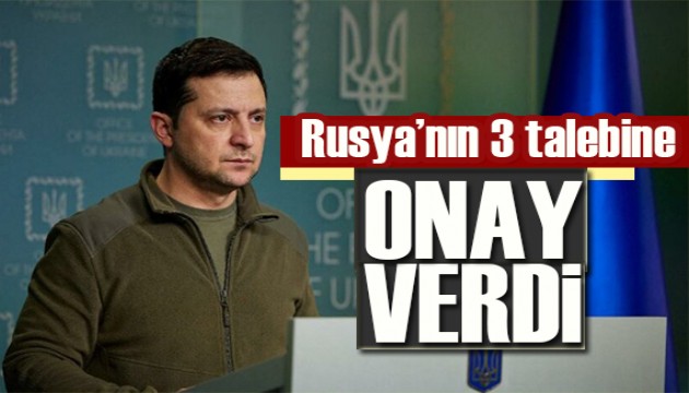 Türkiye’deki kritik görüşme öncesinde, Zelenskiy Rusya’nın 3 talebine onay verdi