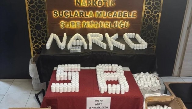80 bin sentetik uyuşturucu ele geçirildi