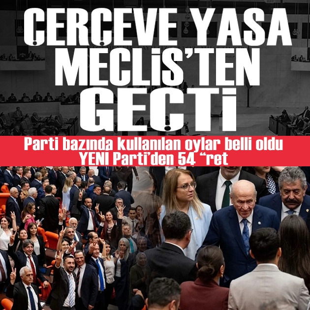 Çerçeve yasa Meclis'ten geçti: Parti bazında verilen oylar belli oldu