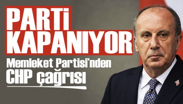 Memleket Partisi'nden mesaj: CHP çatısı altında birleşelim