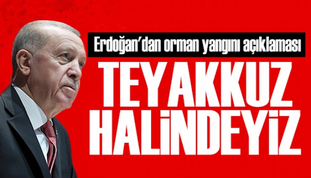 Erdoğan'dan orman yangını açıklaması: Teyakkuz halindeyiz