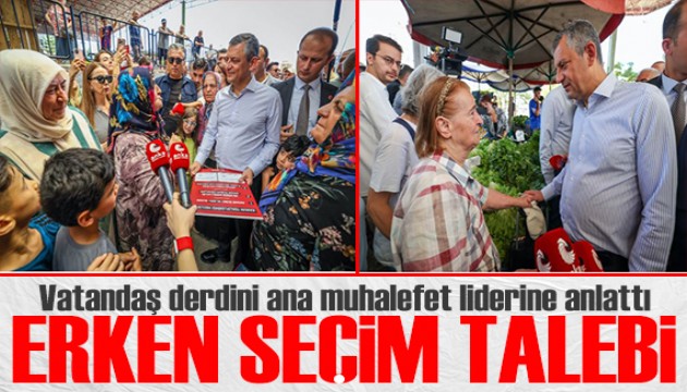 Özgür Özel'den pazar ziyareti! Vatandaş Özel'e dert yandı: Erken seçim istiyoruz!