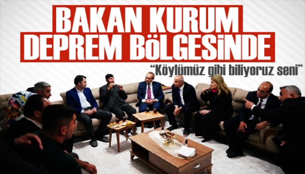 Bakan Kurum deprem bölgesinde köy evine konuk oldu