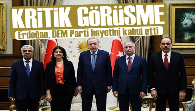 Cumhurbaşkanlığı Külliyesi'nde kritik görüşme! Erdoğan DEM Parti heyetini kabul etti