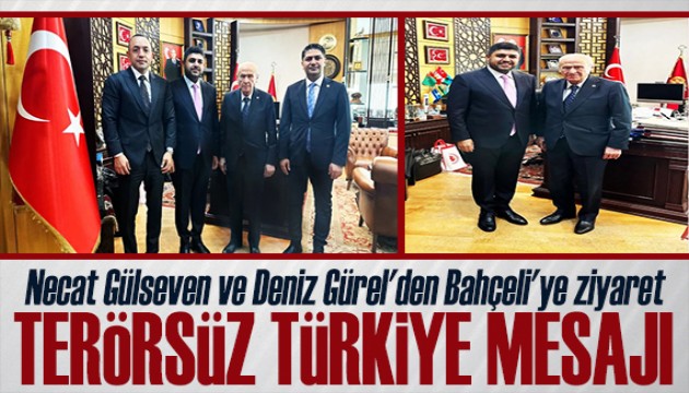 Necat Gülseven ve Deniz Gürel'den Bahçeli'ye ziyaret! Bahçeli'den Terörsüz Türkiye mesajı