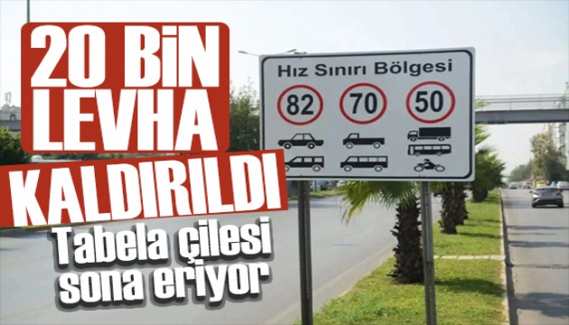 Kafa karıştıran 20 bin levha kaldırıldı