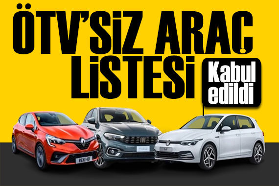 Kanun teklifi kabul edildi! ÖTV'siz araç listesi