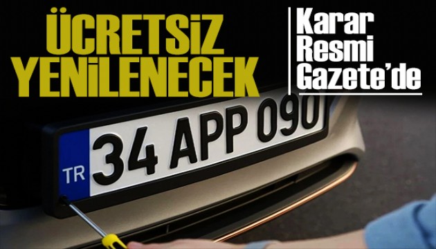 APP plakalar ücretsiz yenilenecek
