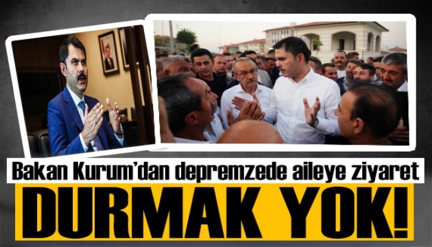 Bakan Kurum'dan depremzede aileye ziyaret: Çalışmaya devam edeceğiz