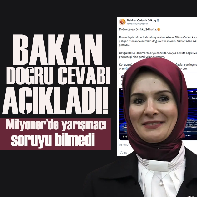 Kim Milyoner’de yarışmacı soruyu bilmedi, Bakan Göktaş doğrusunu açıkladı