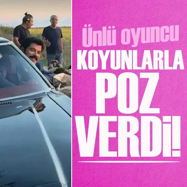 Burak Özçivit koyunlarla poz verdi!