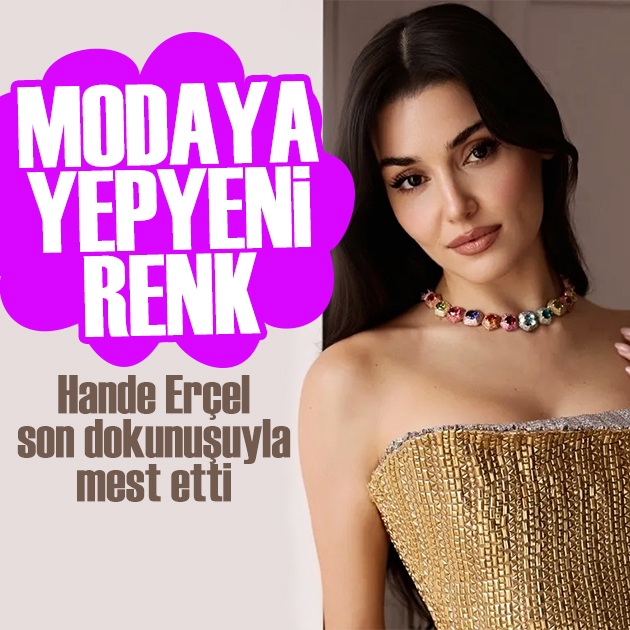 Hande Erçel'in tarzı yine dikkat çekti! Lila elbisesi modaya yön verecek