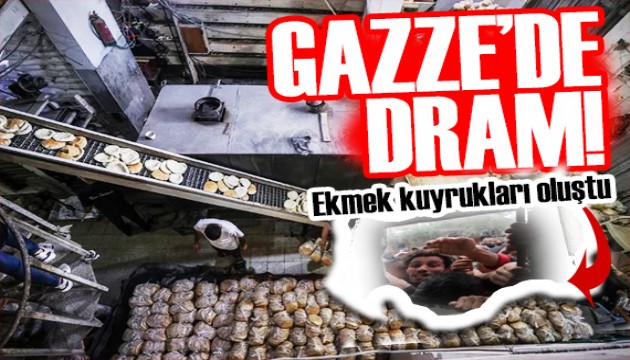 Gazze'de ekmek kuyruğu! Üretim yeniden başladı