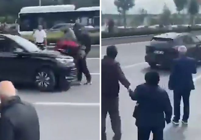 CHP Genel Merkezi önünde bir araç kalabalığın arasına dalarak bir vatandaşa çarptı