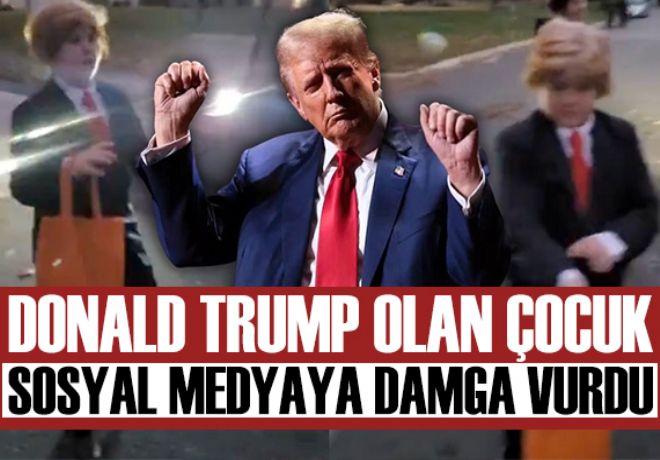 Donald Trump olan çocuk sosyal medyada viral oldu